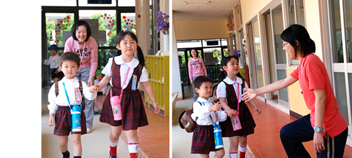 年長さんや年中さんが、年少さんの面倒をよくみてくれます。